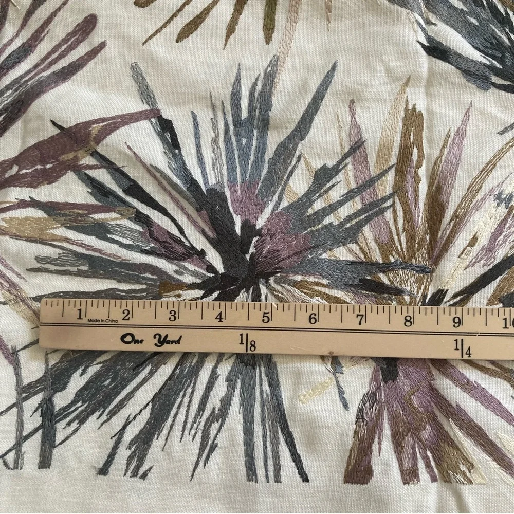 Harlequin Aucuba fabric 1 yard viscose linen blend embroidered luxury botanical